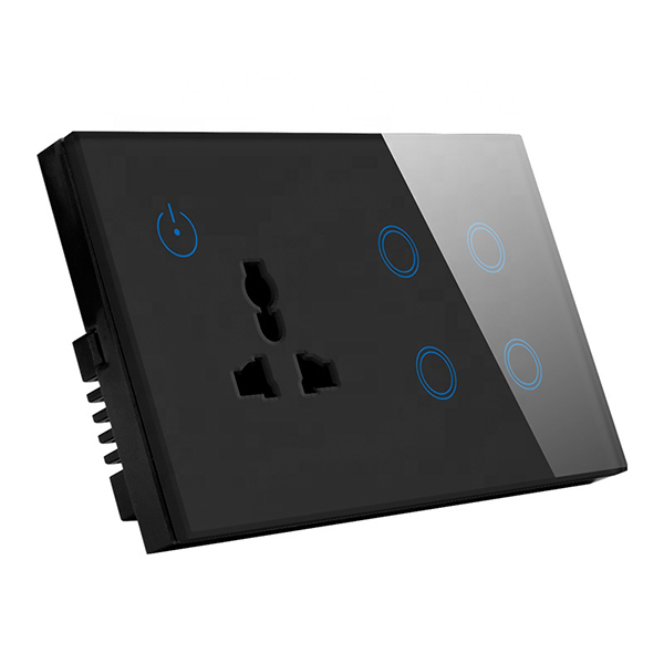 Bảng điều khiển bằng kính Touch Wall Light Switch Ổ cắm ổ cắm